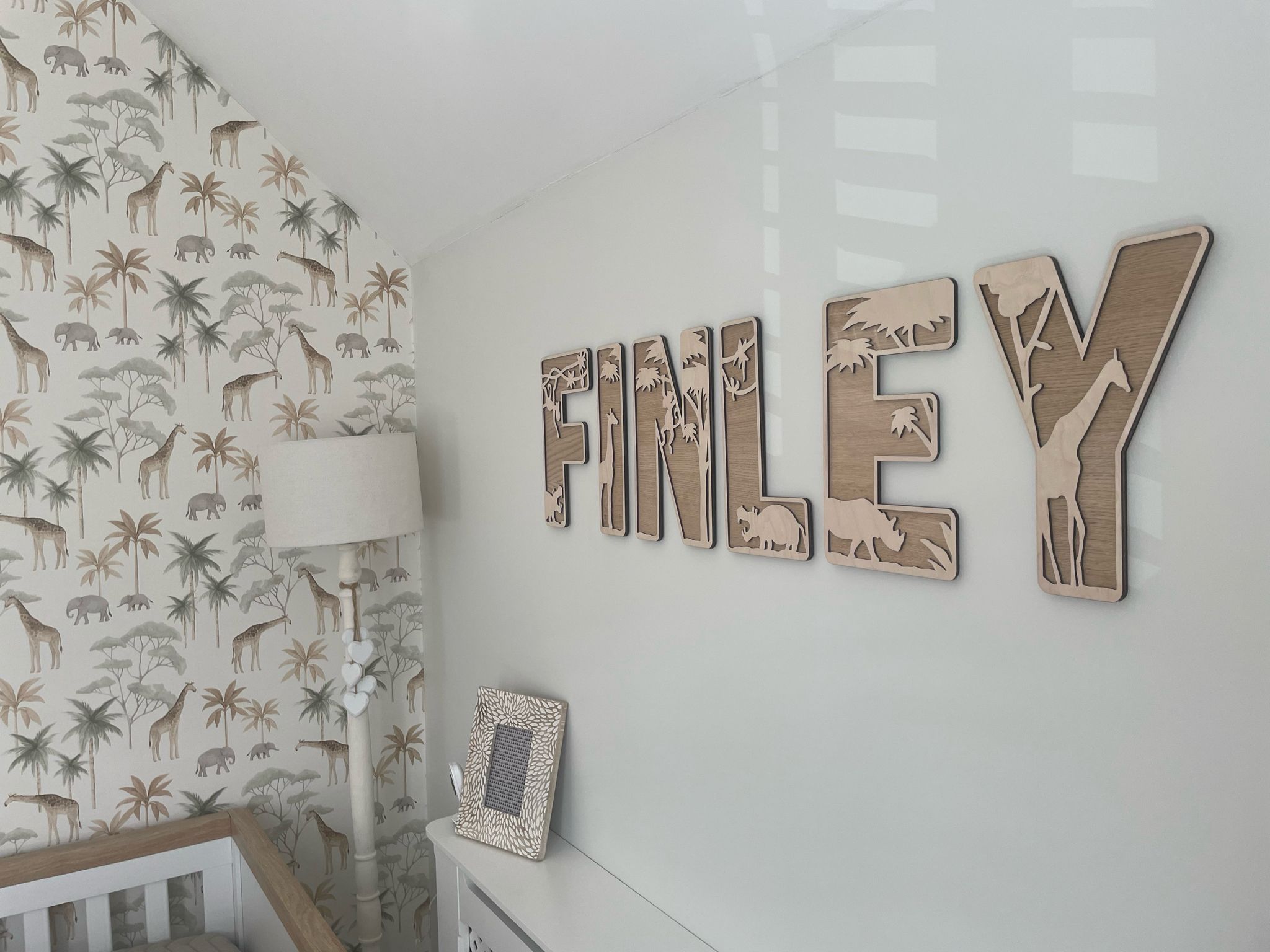 Personalised Safari Wooden Wall Letters – Nursery & Bedroom Decor