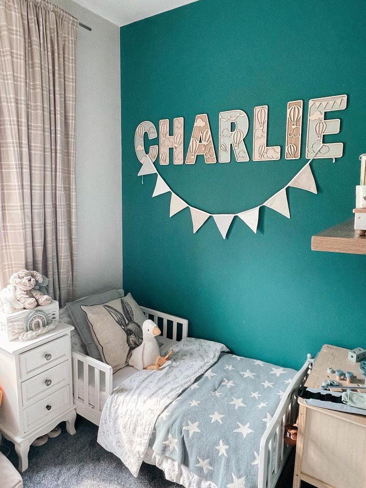 Personalised Balloons Wooden Wall Letters – Nursery & Bedroom Decor