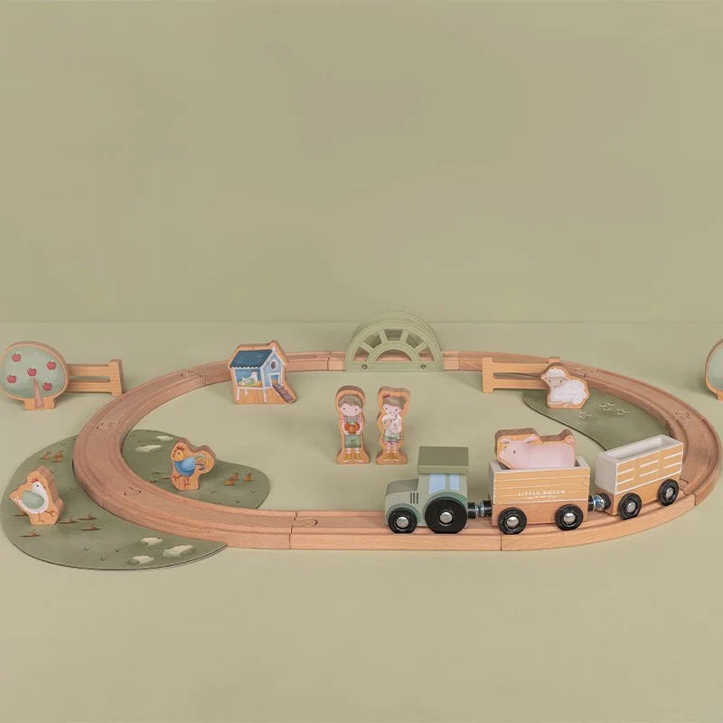 Wooden Train Track Little Farm Fsc