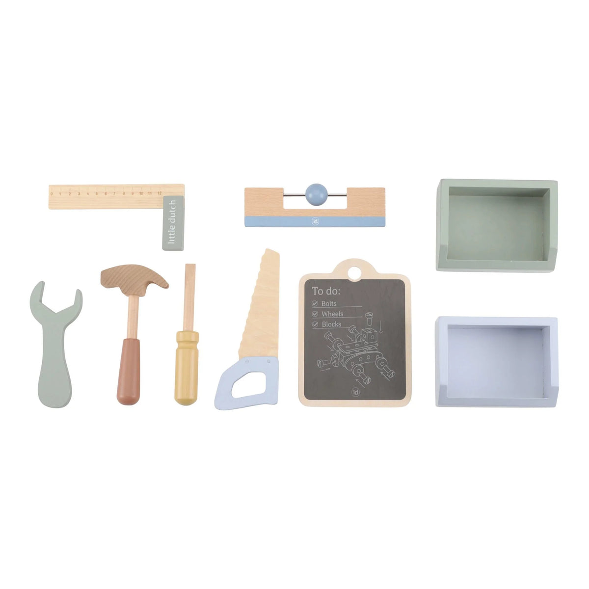 Little Dutch Wooden Toy Workbench & Accessories – Blue