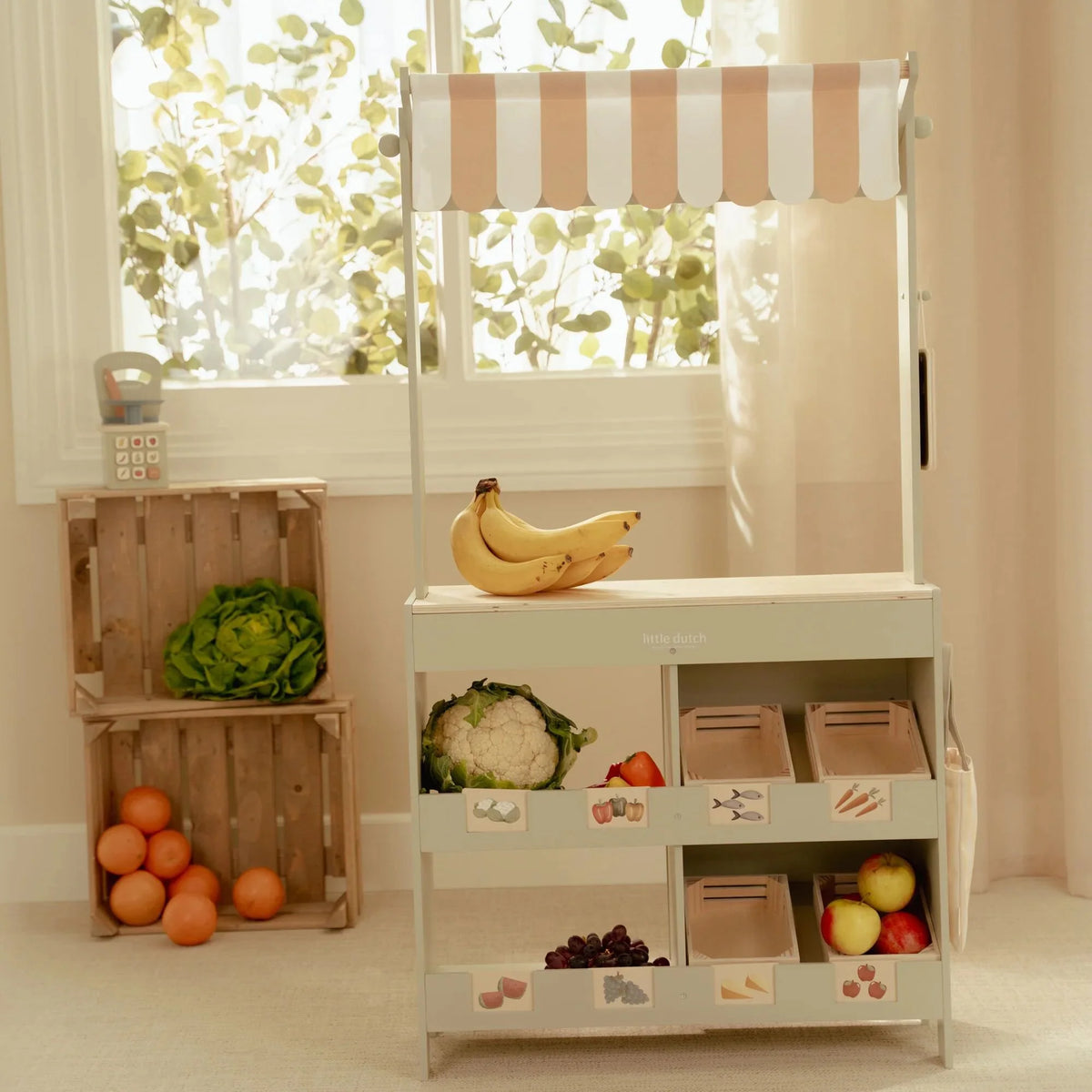 Little Dutch Wooden Market Stall – FSC Wooden Pretend Play Shop