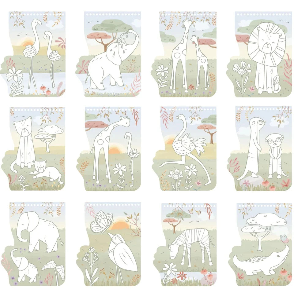 Little Dutch Shaped Colouring Book - Safari Flamingo