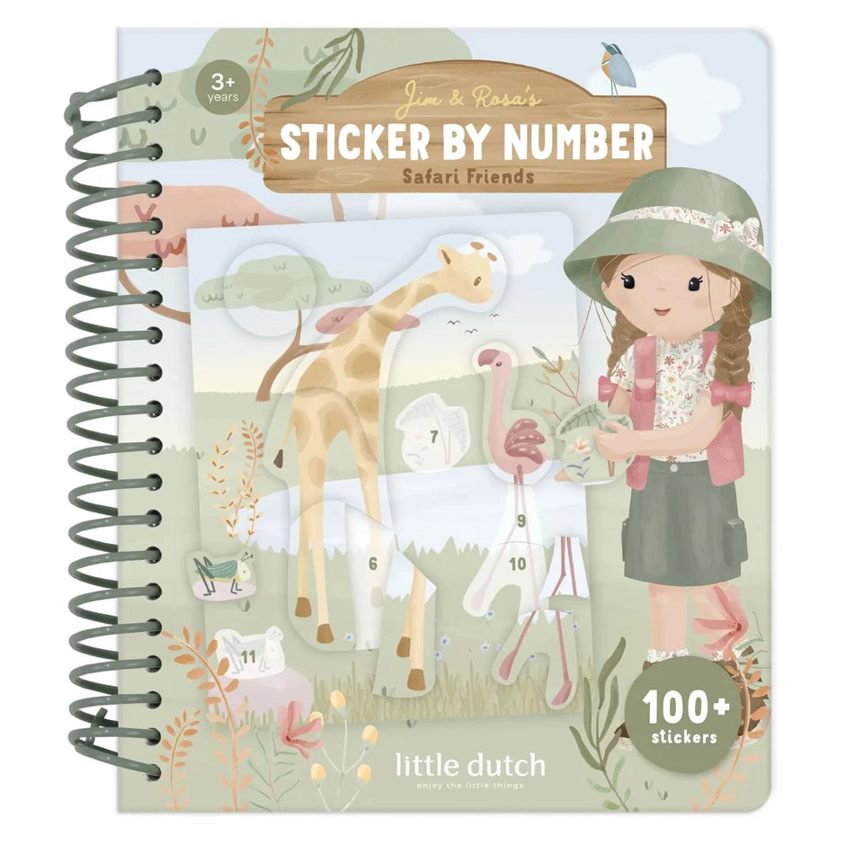 Little Dutch Sticker by Number Book - Safari Rosa