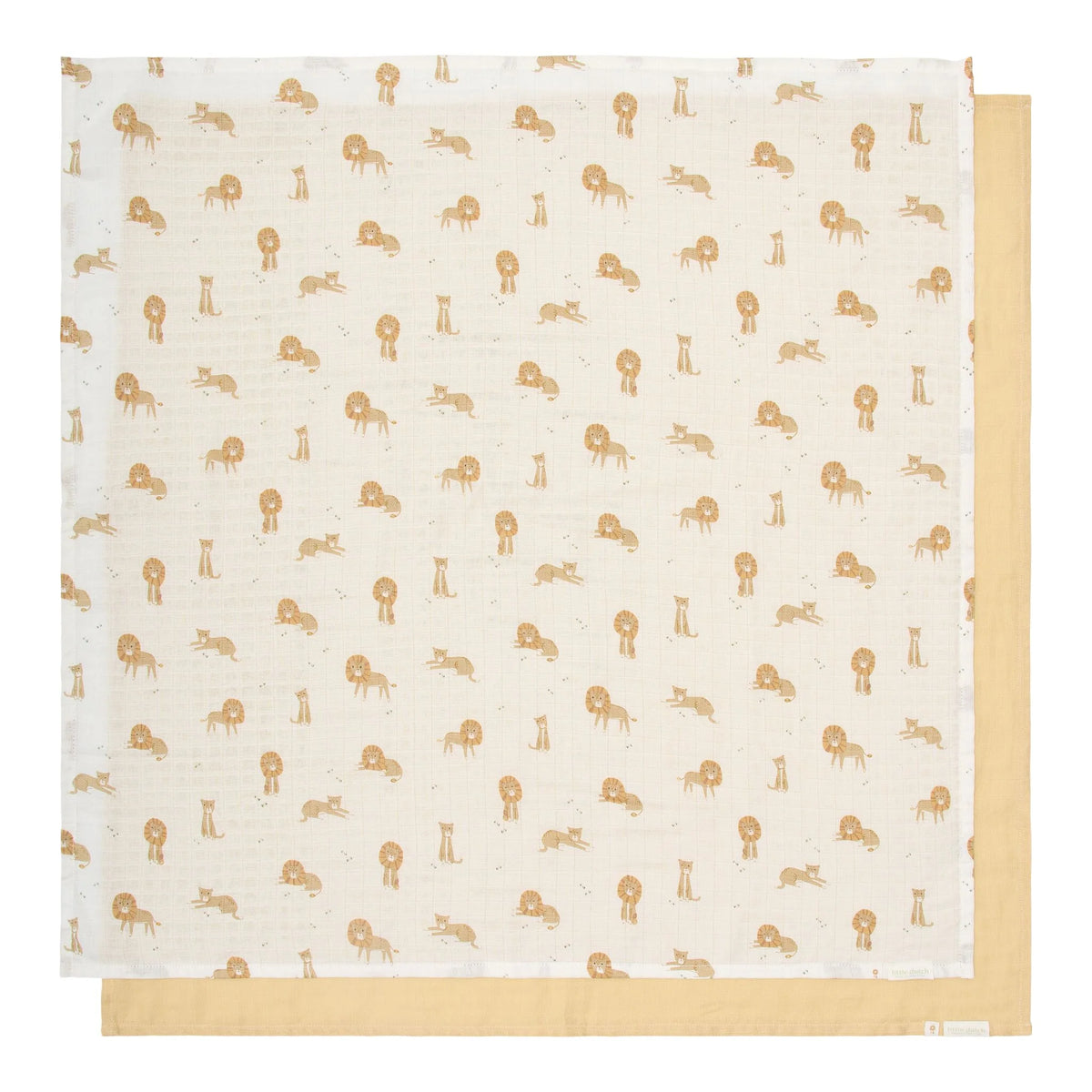 Little duch Swaddle set - Yellow - 70x70 cm - Safari Leo