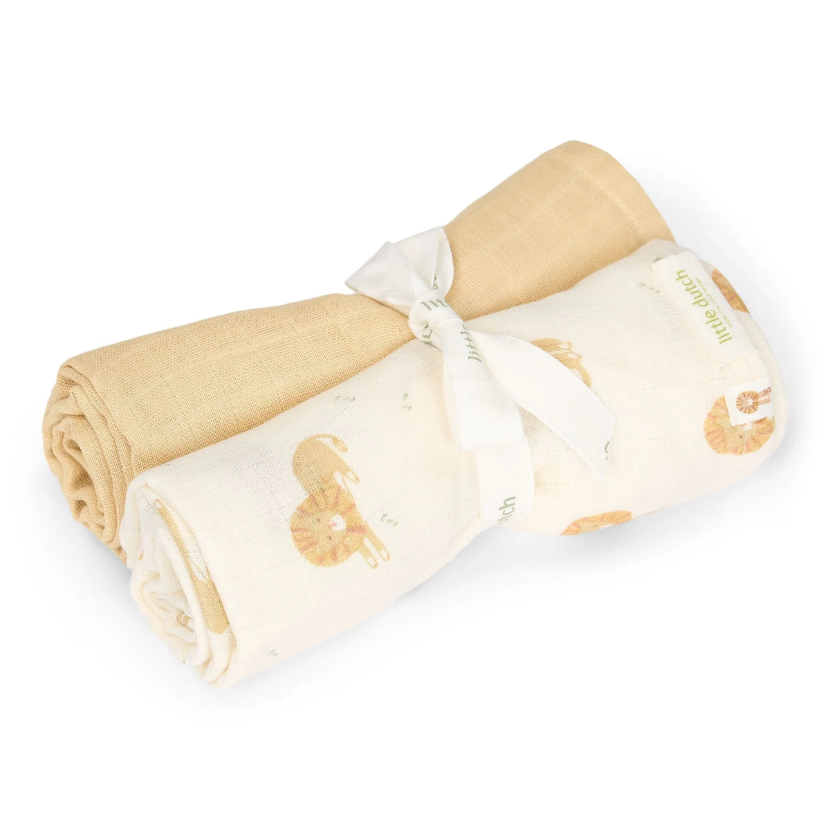Little duch Swaddle set - Yellow - 70x70 cm - Safari Leo