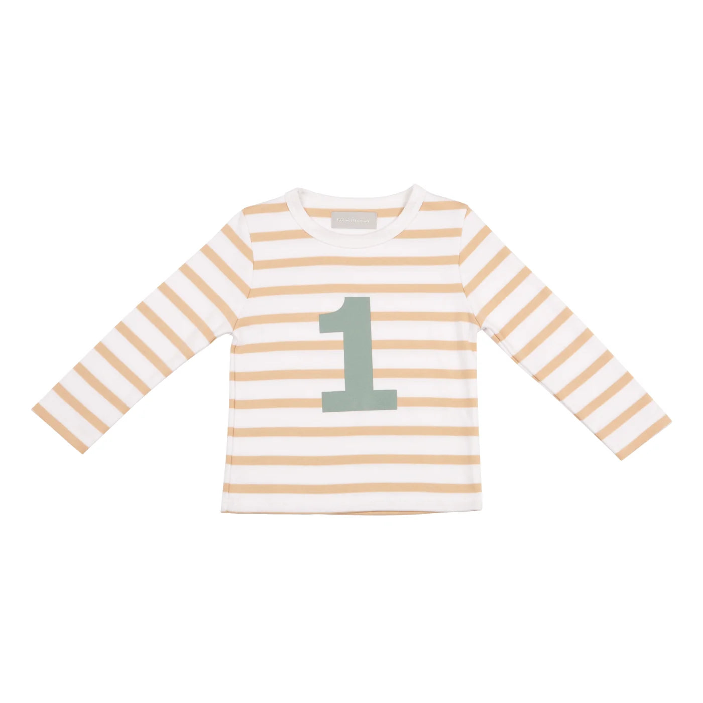 Bob & Blossom Biscuit Breton Striped Birthday Number T-Shirt – Ages 1–5