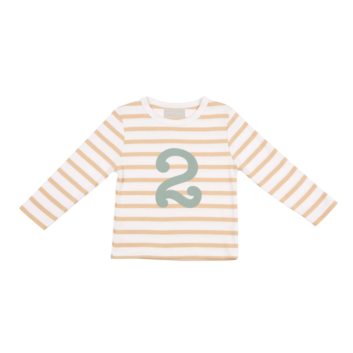 Bob & Blossom Biscuit Breton Striped Birthday Number T-Shirt – Ages 1–5