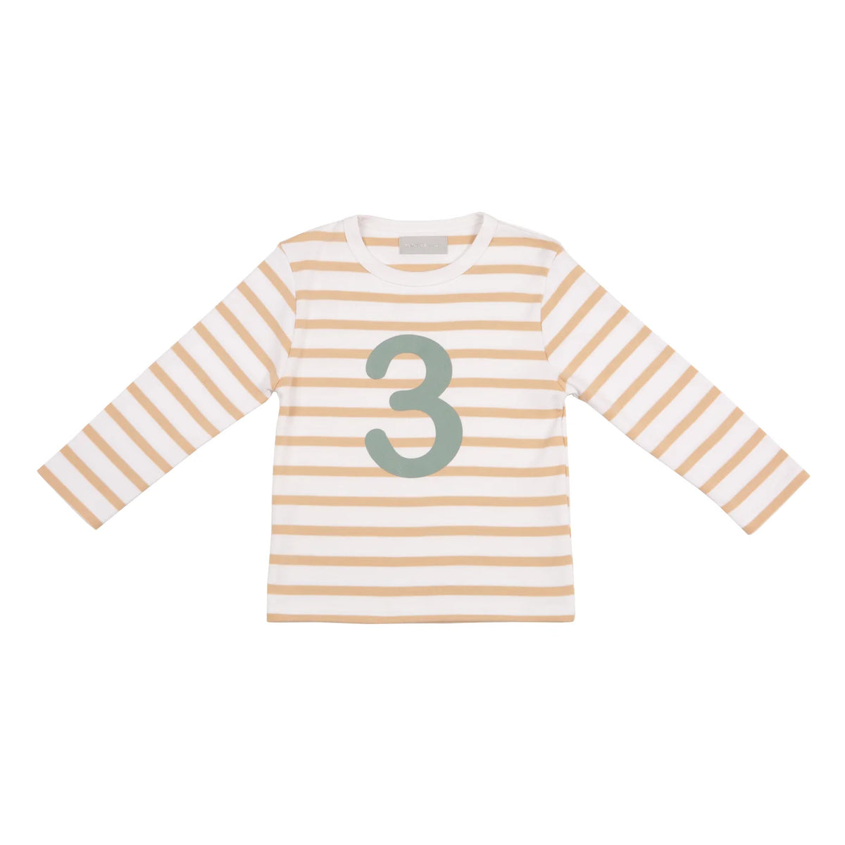 Bob & Blossom Biscuit Breton Striped Birthday Number T-Shirt – Ages 1–5