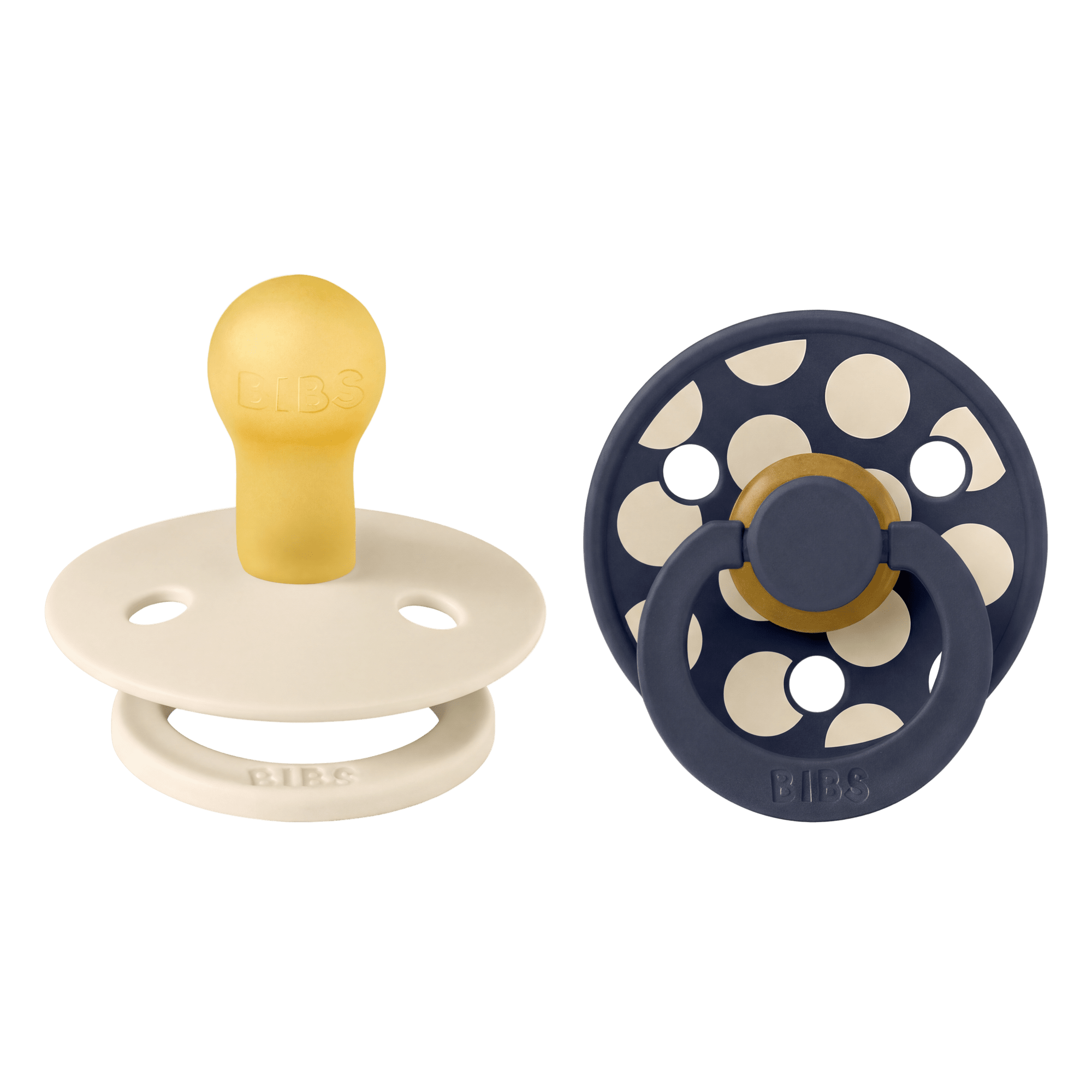 BIBS Studio Colour 2 Pack – Polka Mix Ivory/Deep Space