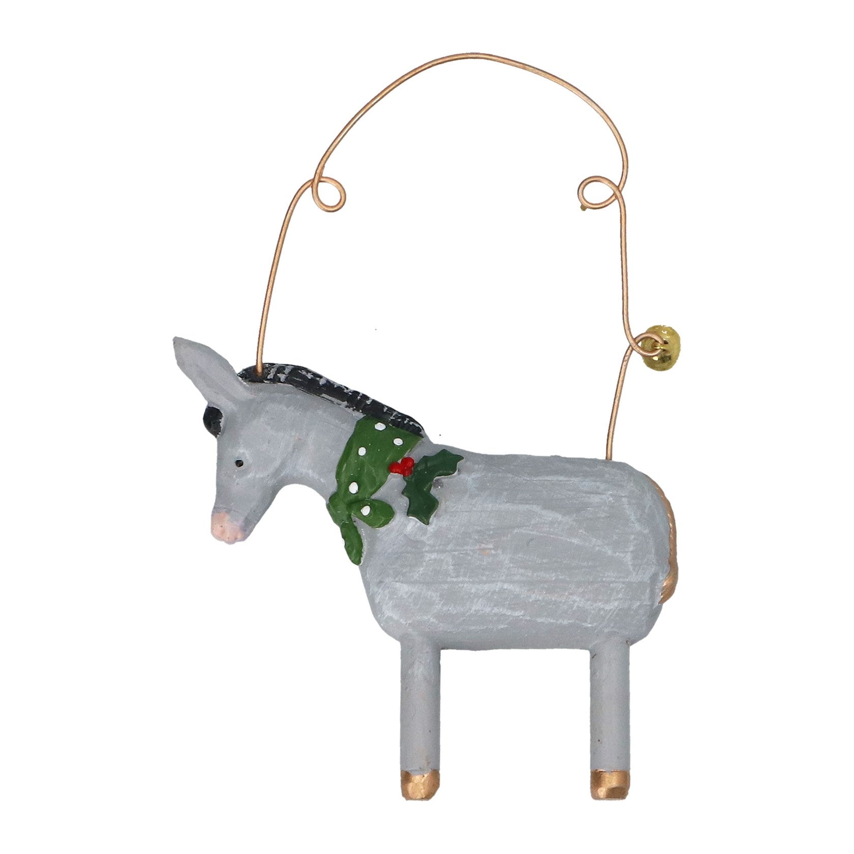 Gisela Graham Donkey with Scarf Christmas Decoration – 7cm