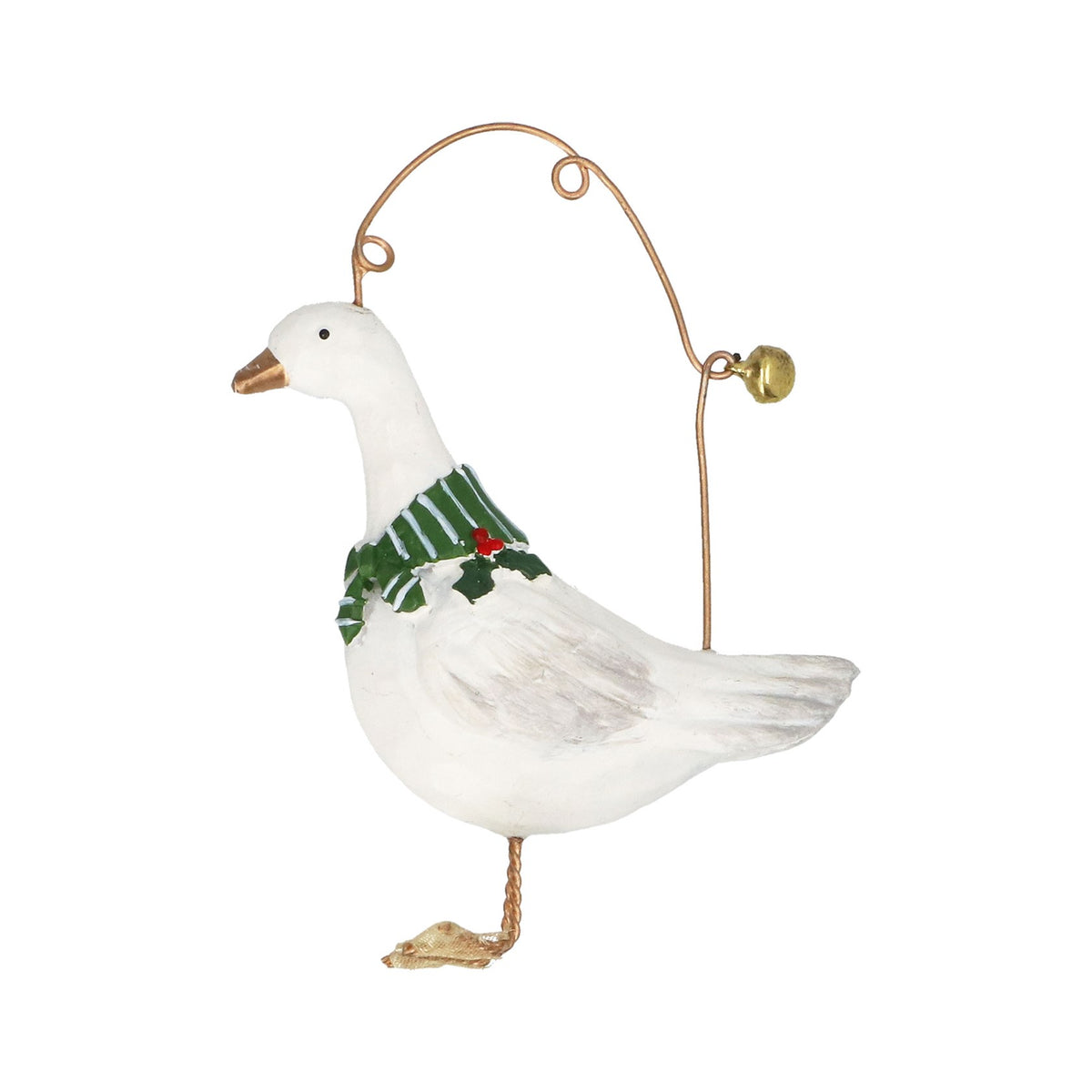 Gisela Graham Goose with Scarf Christmas Decoration – 7cm