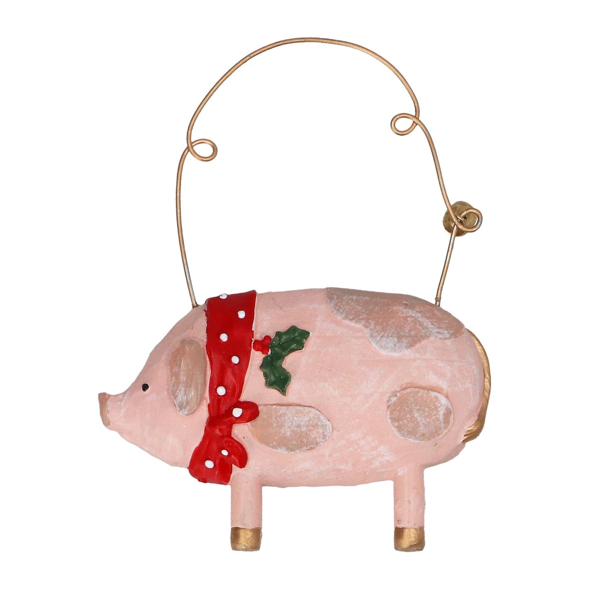 Gisela Graham Scarf to Pig with Scarf Christmas Decoration – 7cm