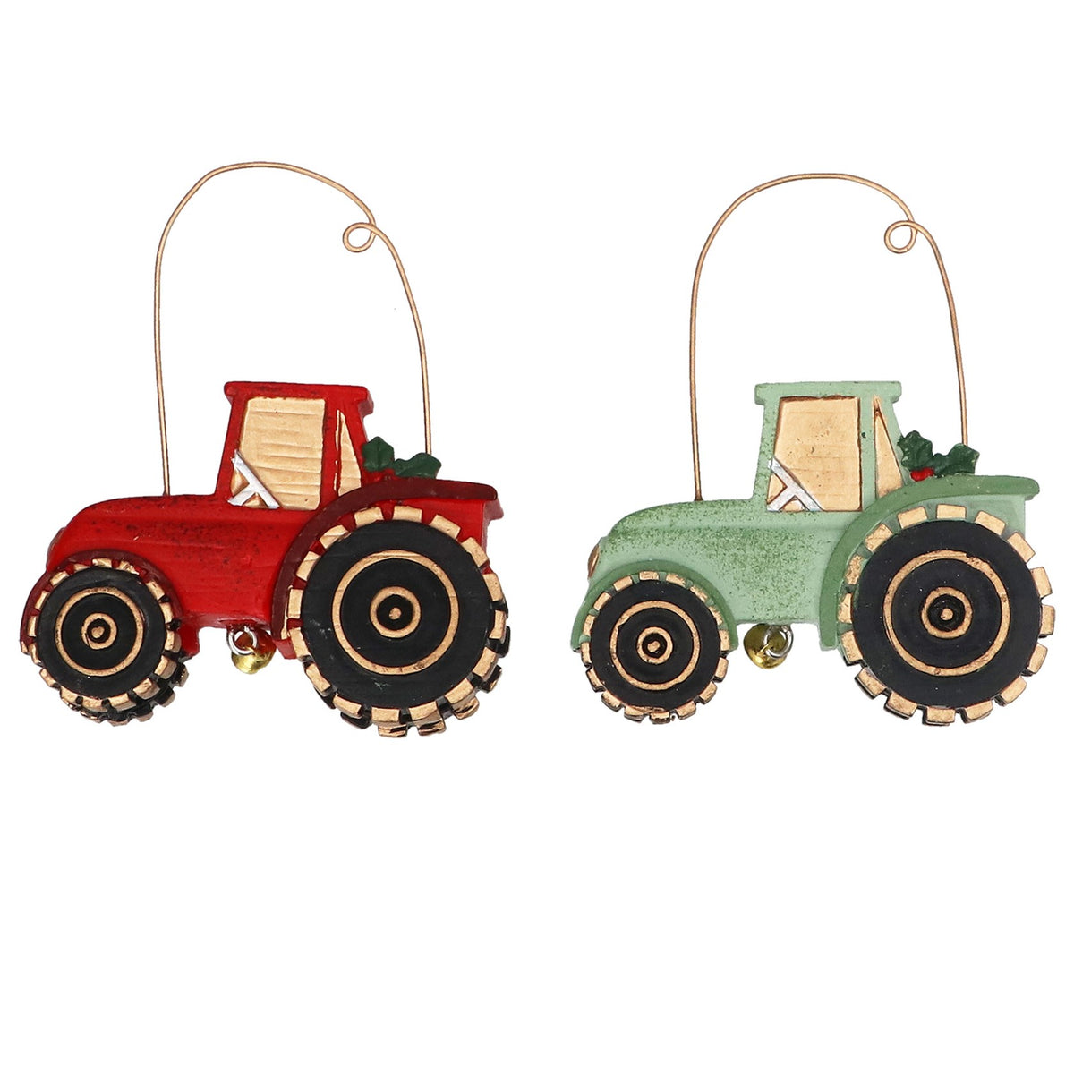 Gisela Graham Red &amp; Green Tractor Christmas Decoration