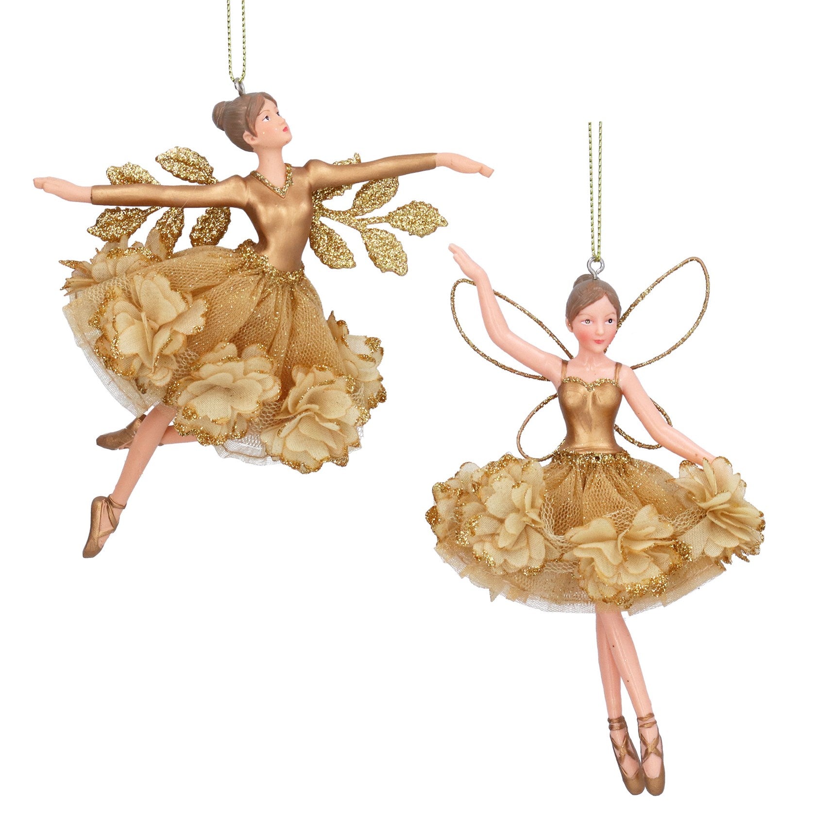 Gisela Graham Gold &amp; Floribunda Resin Fairy Decoration – 15cm