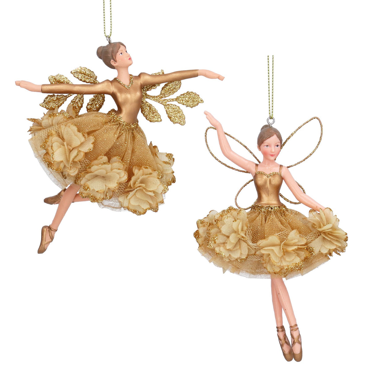 Gisela Graham Gold &amp; Floribunda Resin Fairy Decoration – 15cm