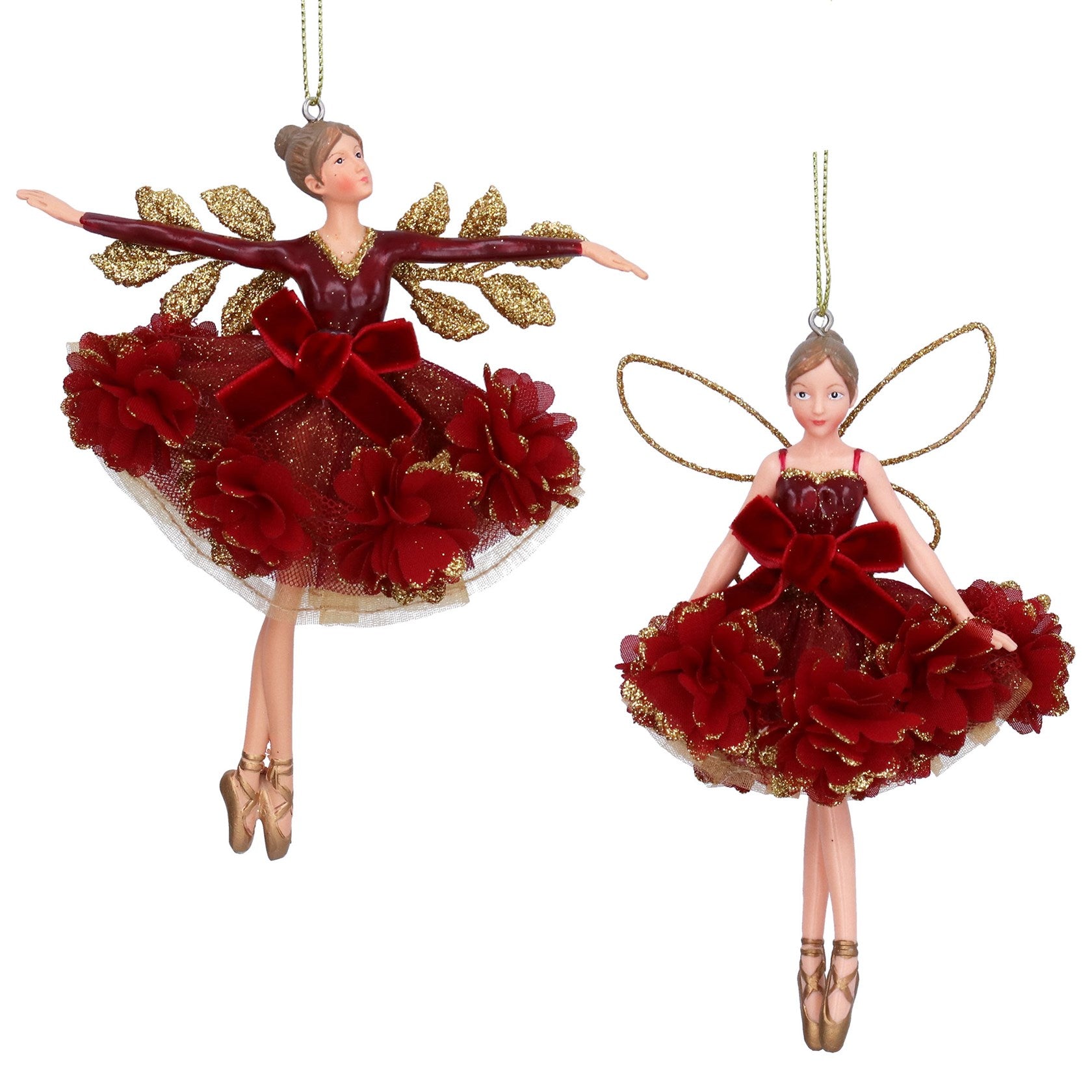 Gisela Graham Burgundy & Floribunda Resin Fairy Decoration - 15cm