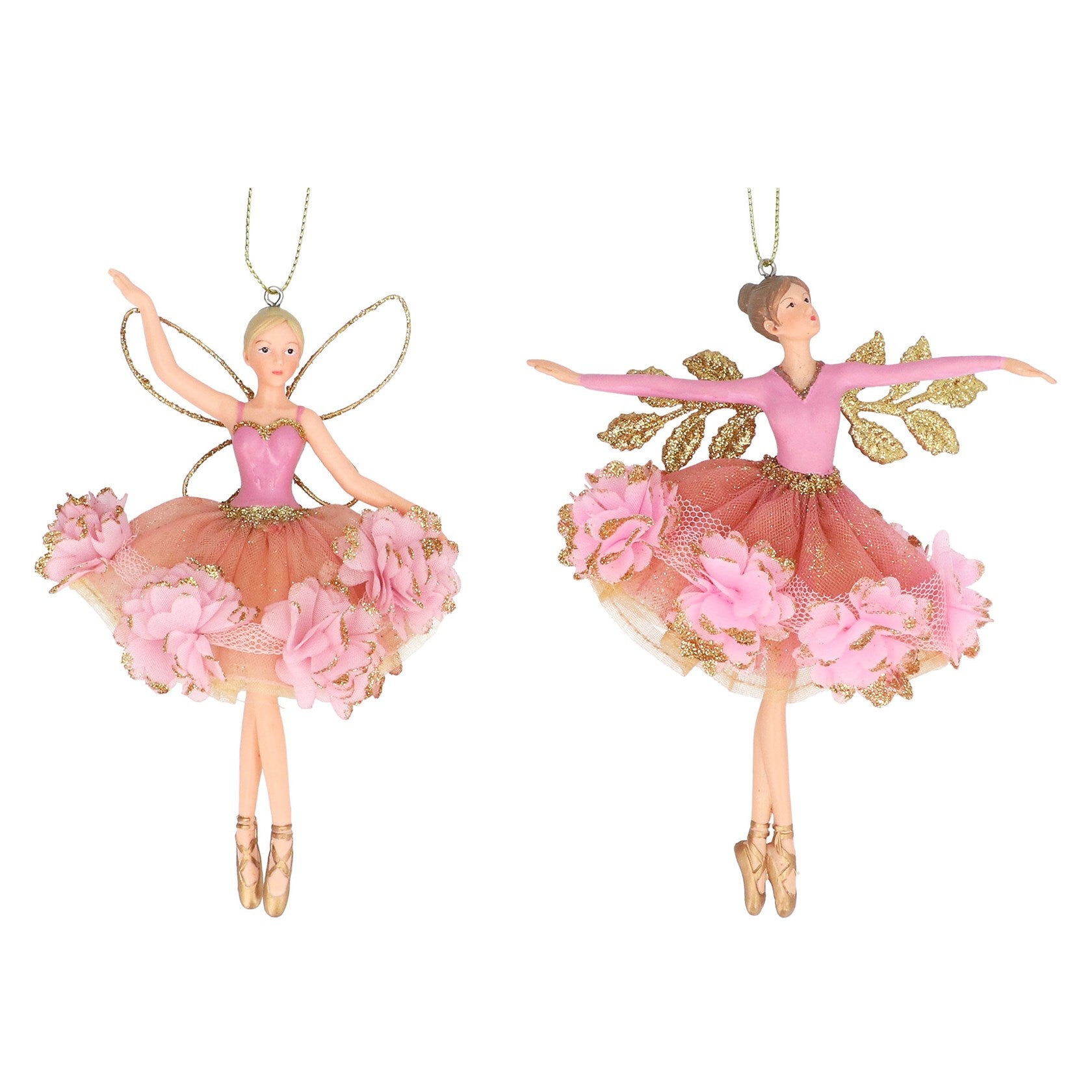 Gisela Graham Dusky Pink & Floribunda Resin Fairy Decoration – 15cm