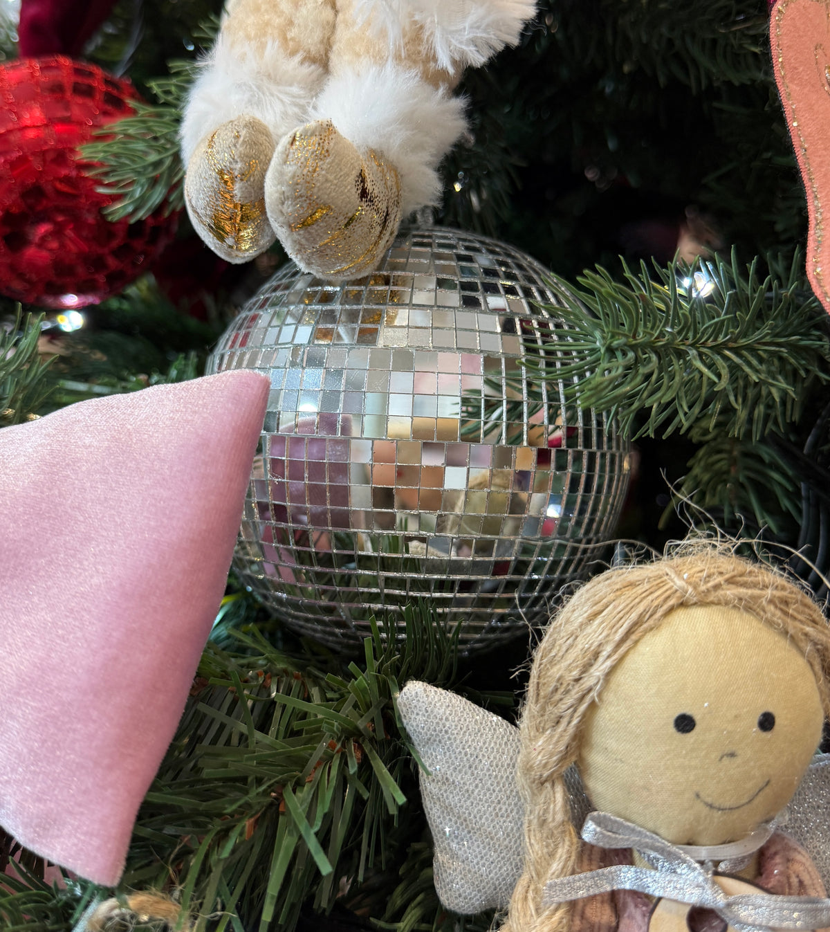 Silver Disco Ball Christmas Hanging Decoration – 12cm