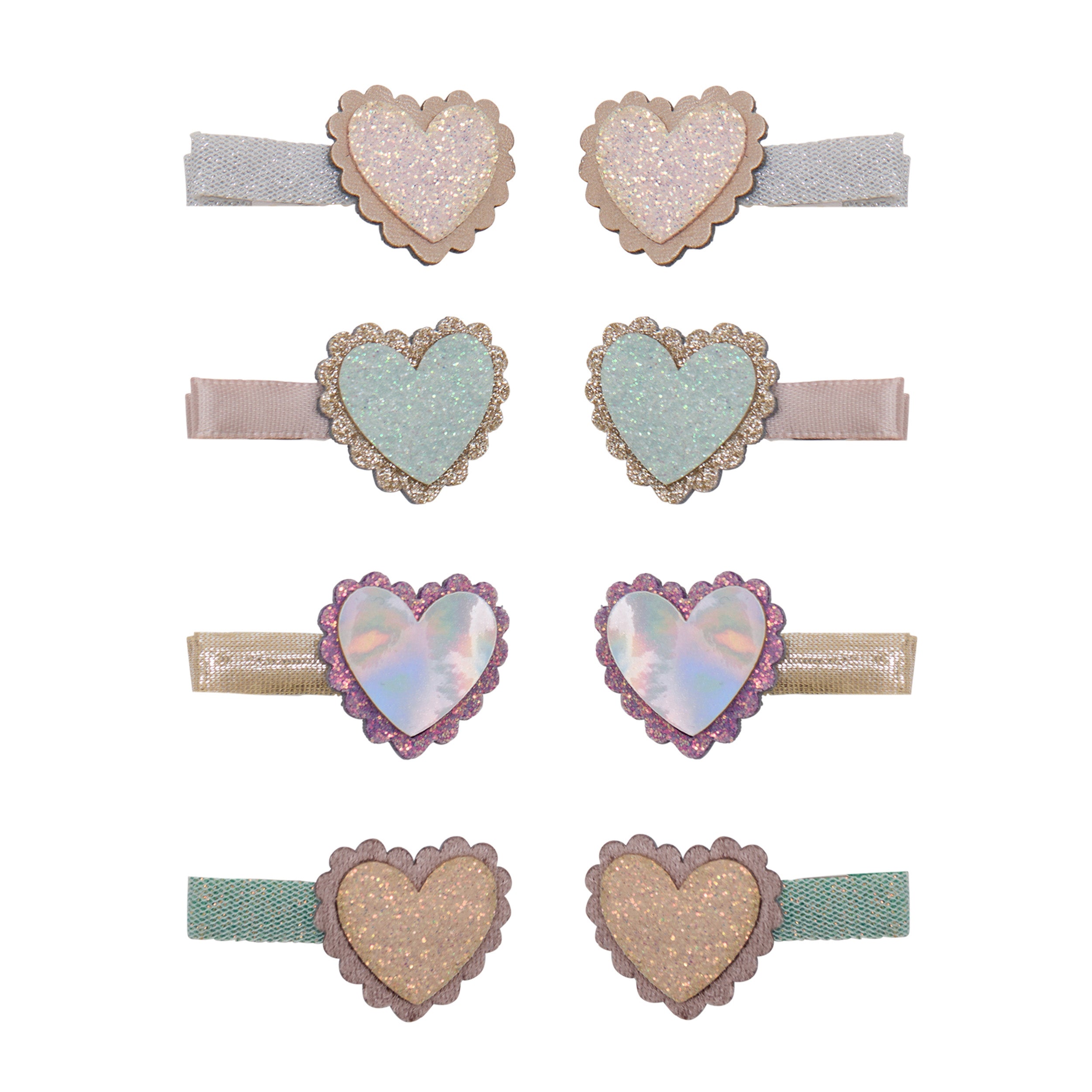 Scalloped Heart Salon Hair Clips