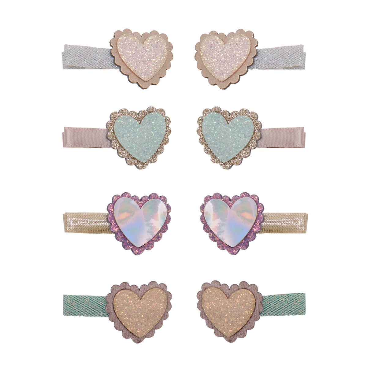 Scalloped Heart Salon Hair Clips
