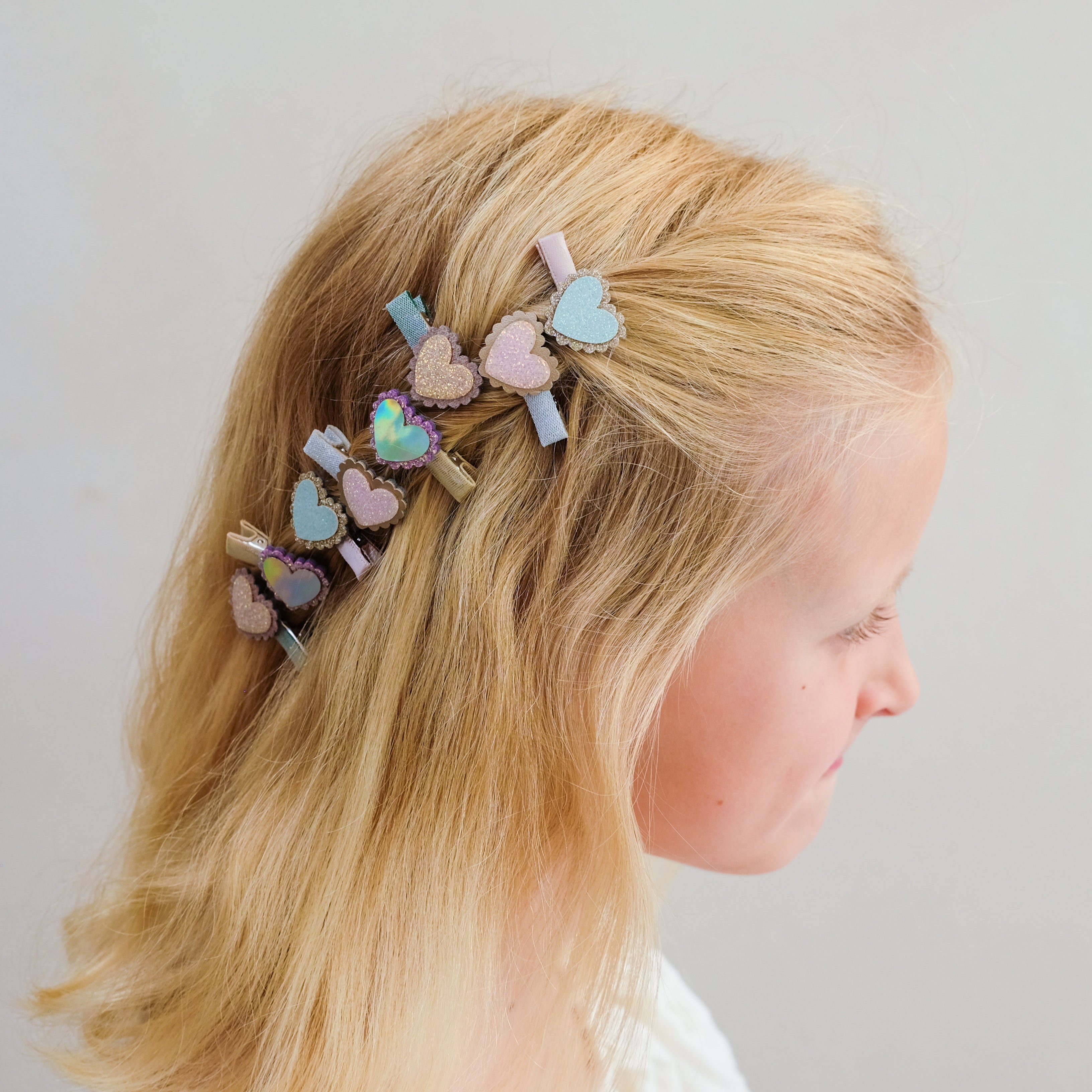 Scalloped Heart Salon Hair Clips
