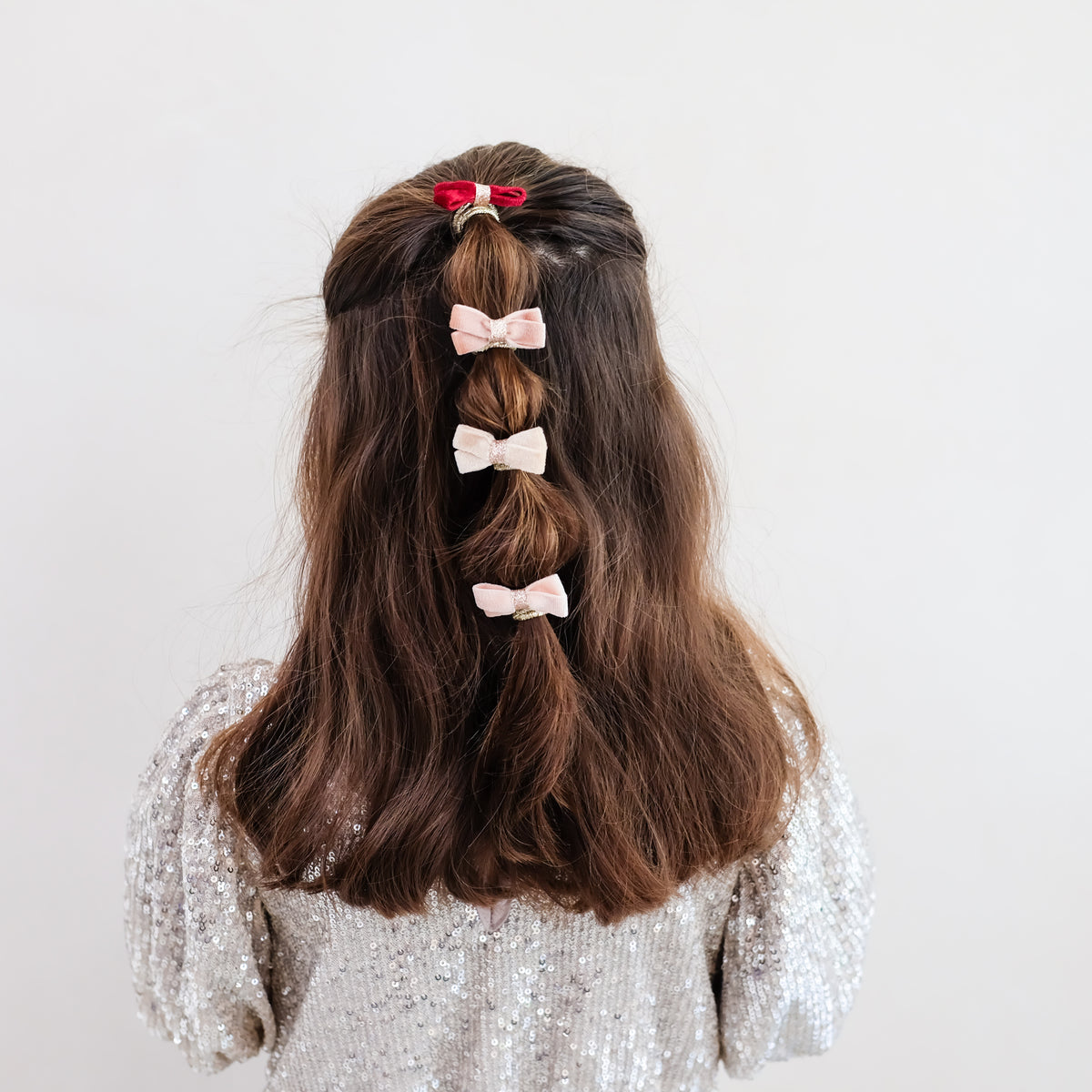 Glitter Velvet Bow Hair Ties