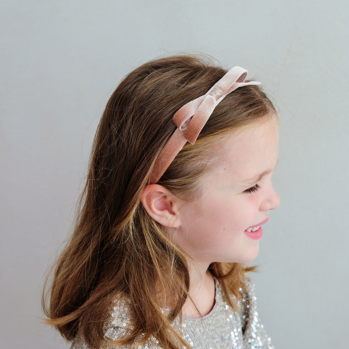 Violet Bow Headband - Pink