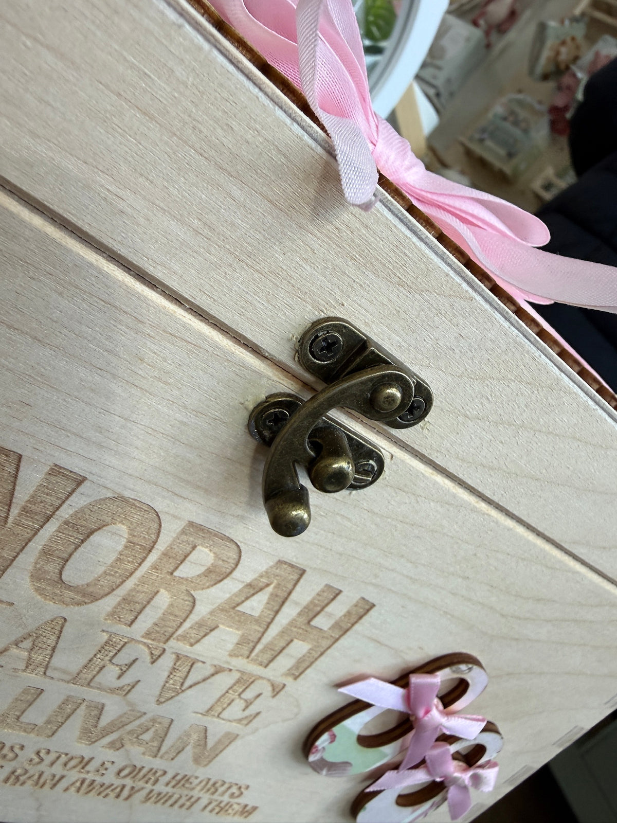 Pink Baby Memory Box – Personalised Wooden Keepsake Box