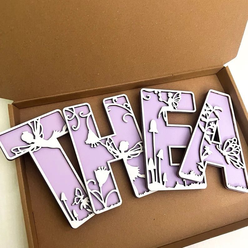 Personalised Fairy Wooden Wall Letters – Nursery & Bedroom Decor