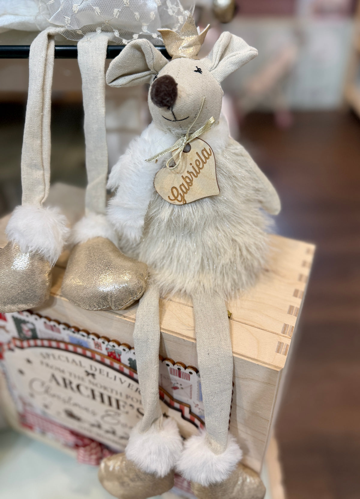 Personalised Christmas Mouse Princess Decoration – Sitting Mice