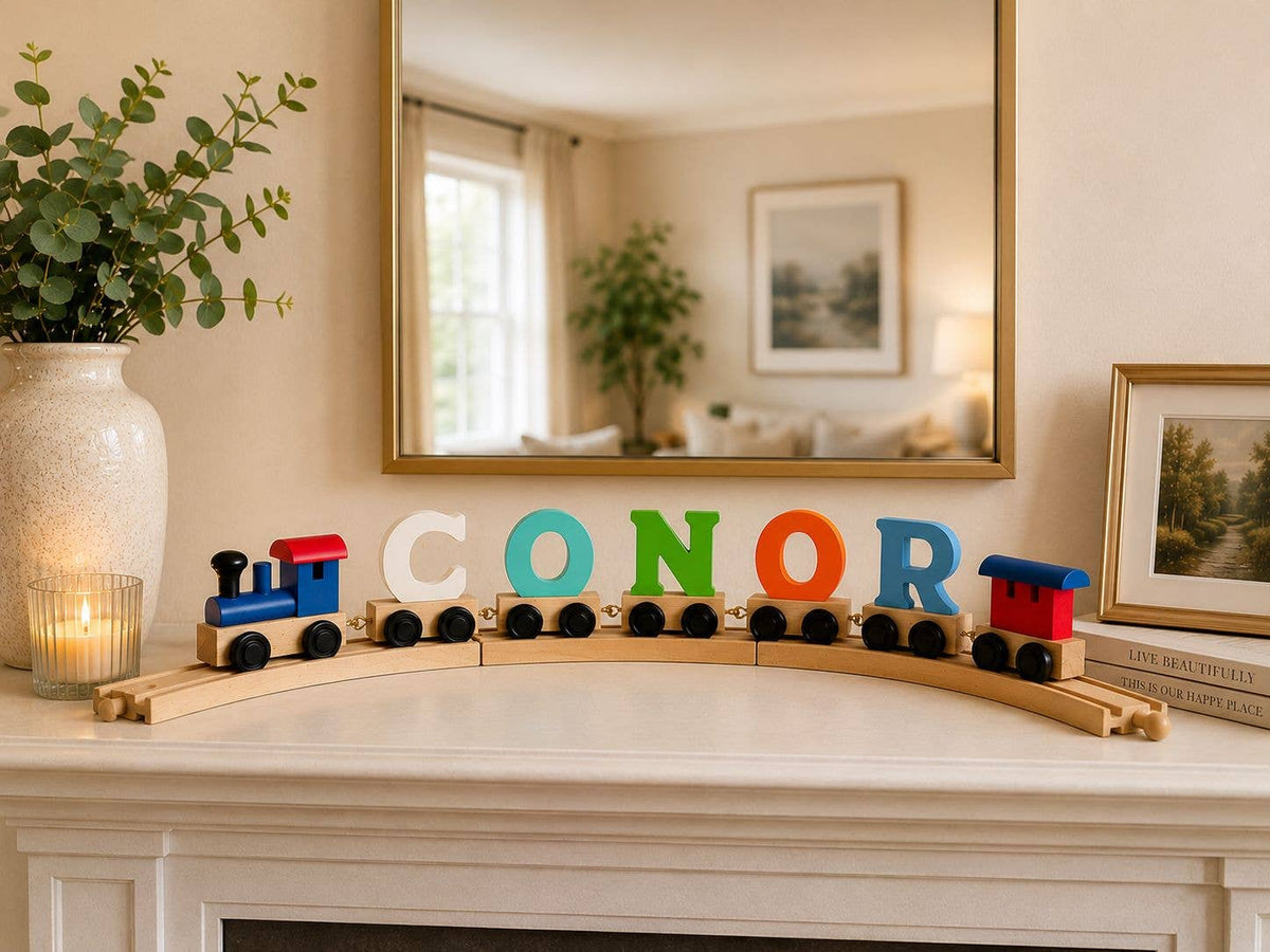 Wooden Toy Train Carriage in Navy & Red - Kids' Toy