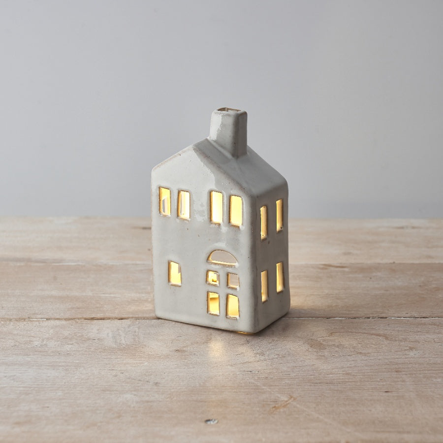 Natural Ceramic House with LED Light – 13cm