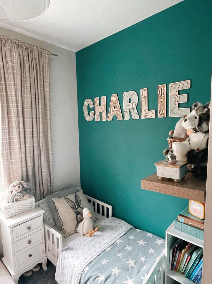 Personalised Balloons Wooden Wall Letters – Nursery & Bedroom Decor