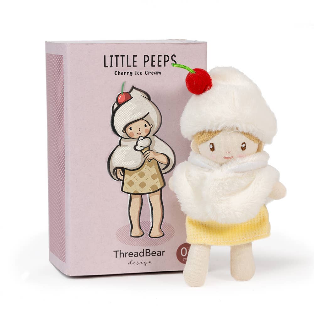 ThreadBear Little Peeps Cherry Ice Cream Matchbox Doll