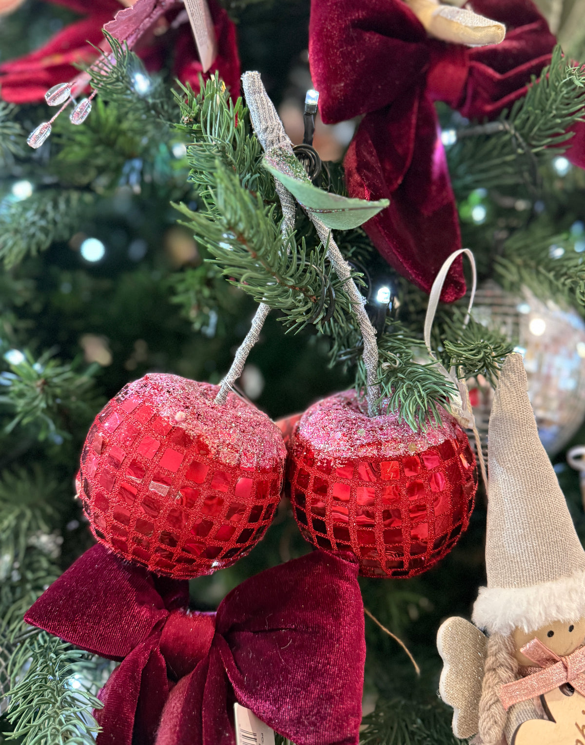 Whimsical Wonderland Disco Cherry Christmas Decoration