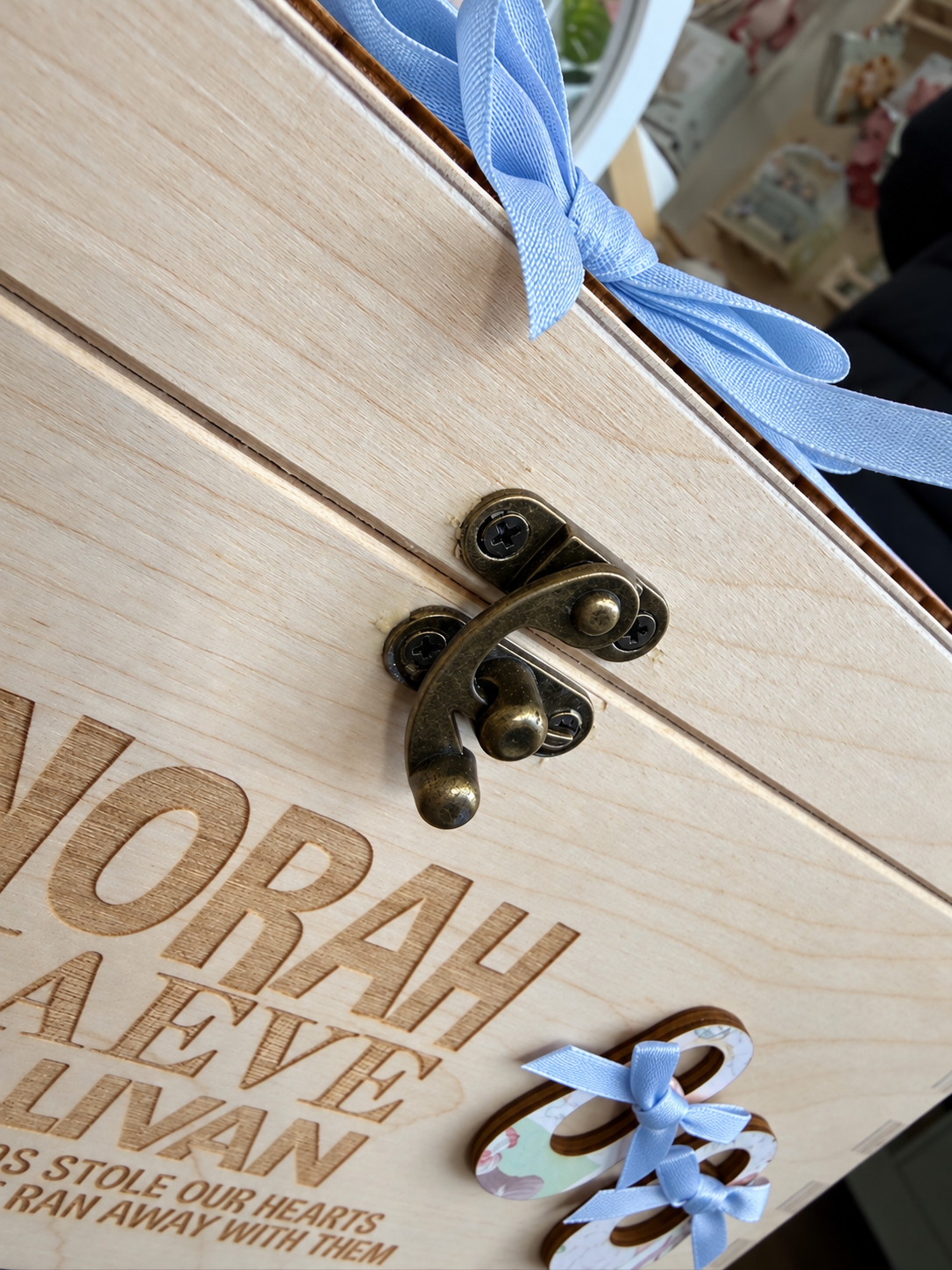 Blue Baby Memory Box – Personalised Wooden Keepsake Box