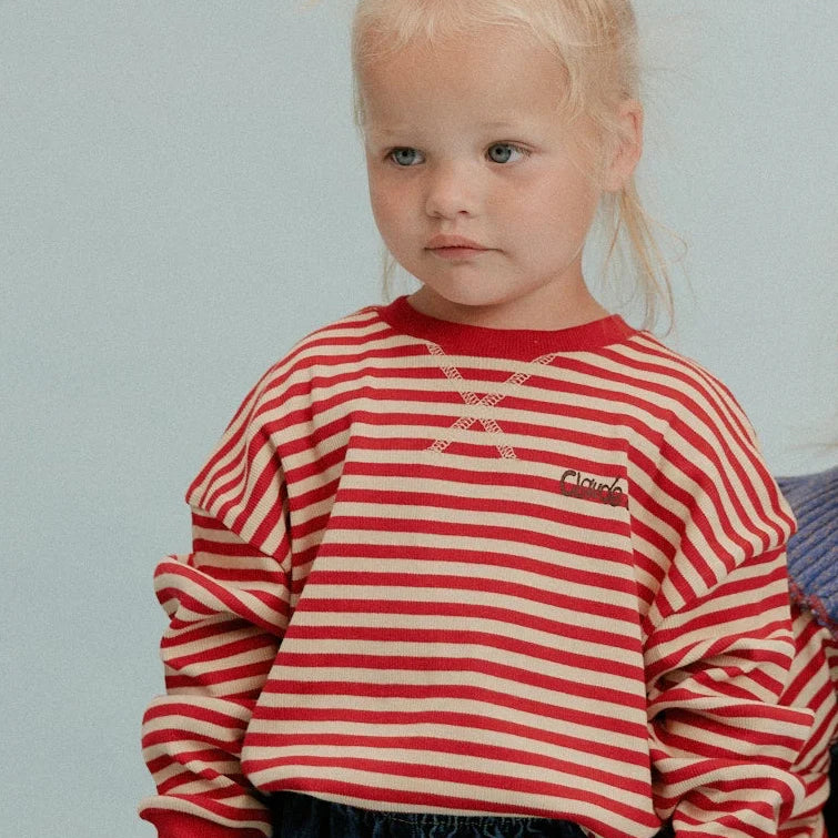 Jamie Crimson Stripe Long Sleeve Tee