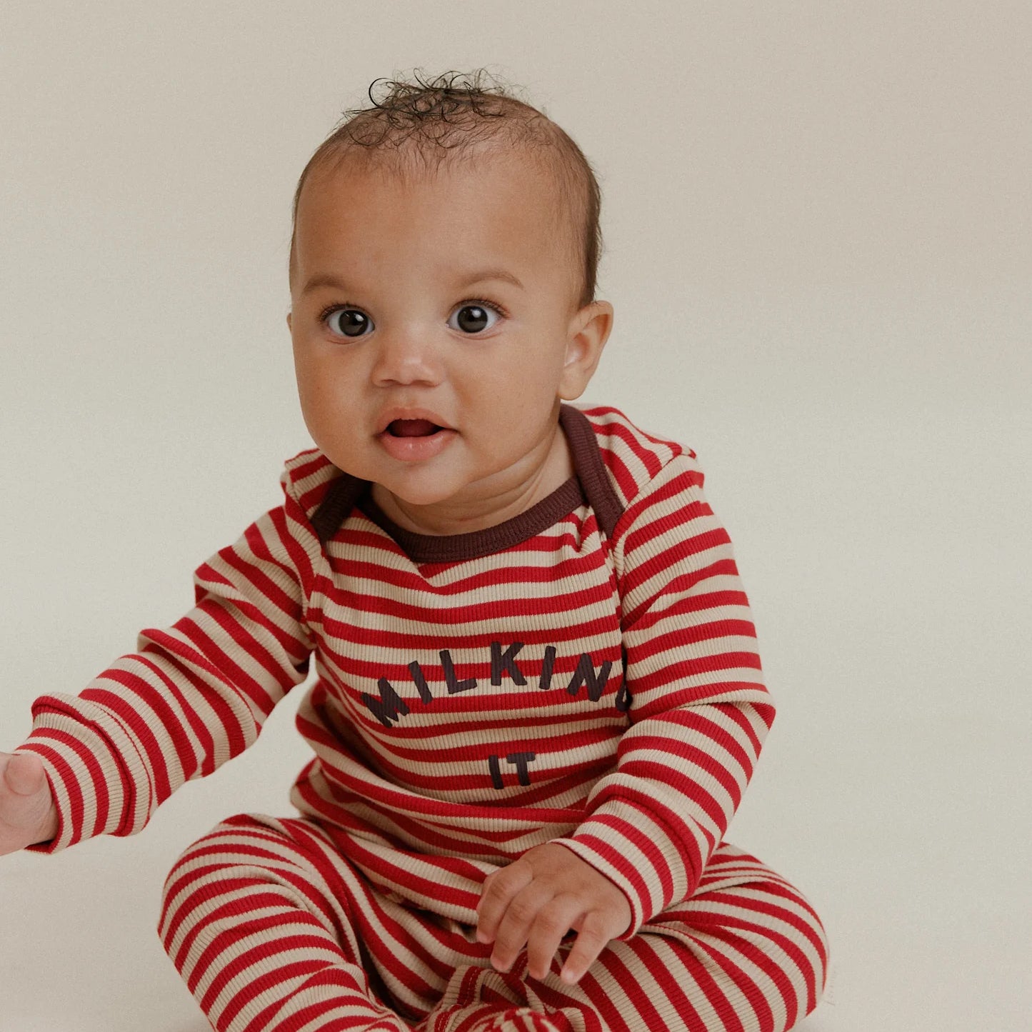 Milking it Crimson Stripe Onesie