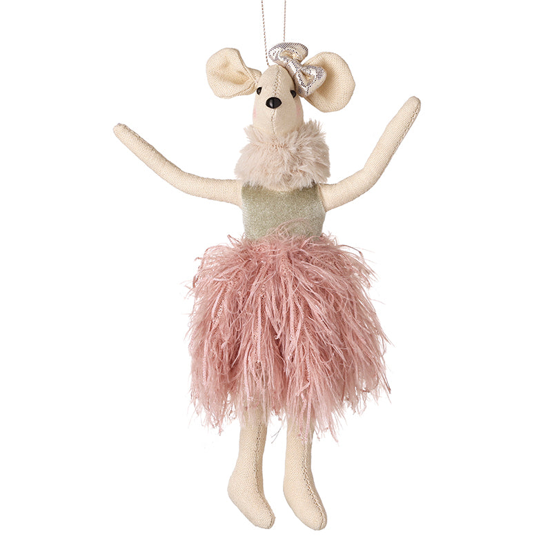 Heaven Sends Mouse Hanging Decoration In Pink Fluffy Skirt