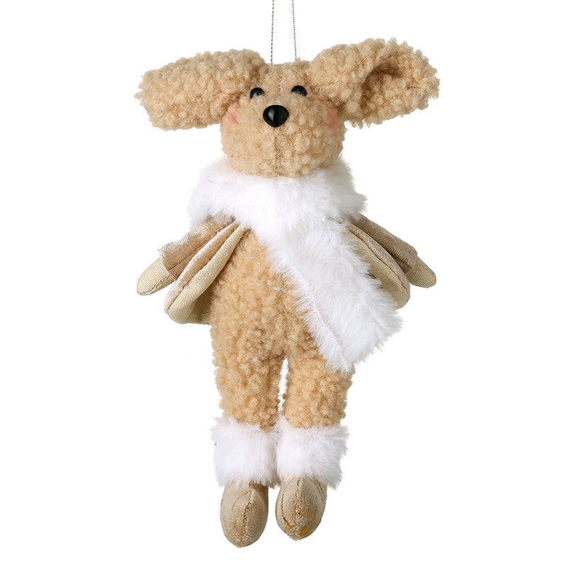 Heaven Sends Bear Hanging Decoration With White Fluffy Scarf