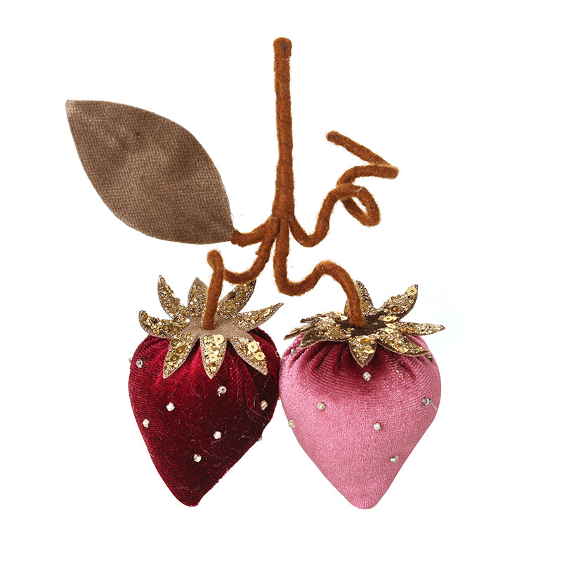 Heaven Sends Velvet Strawberry Hanging Decoration