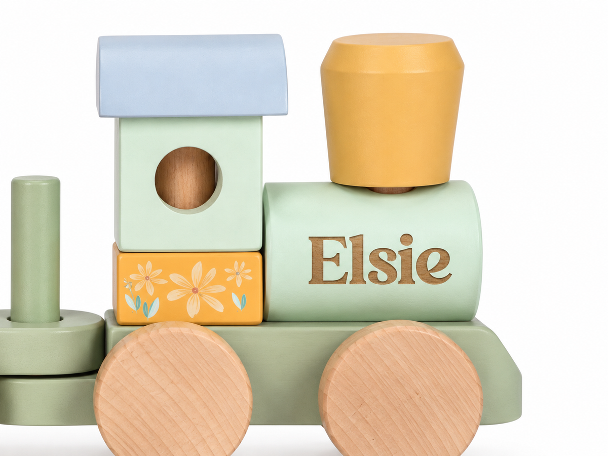 Little Dutch Wooden Block Train - Safari Friends