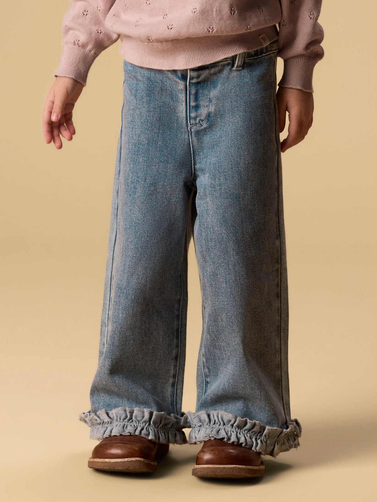 Lil’ Atelier Damla Wide Leg Frill Jeans
