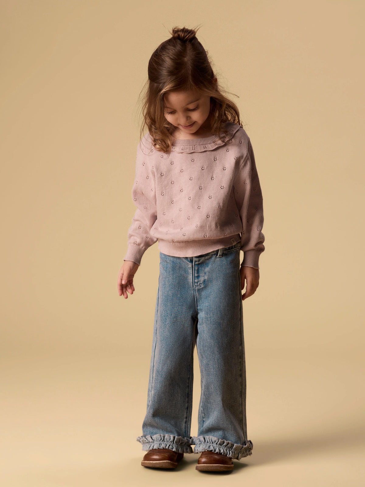 Lil’ Atelier Damla Wide Leg Frill Jeans