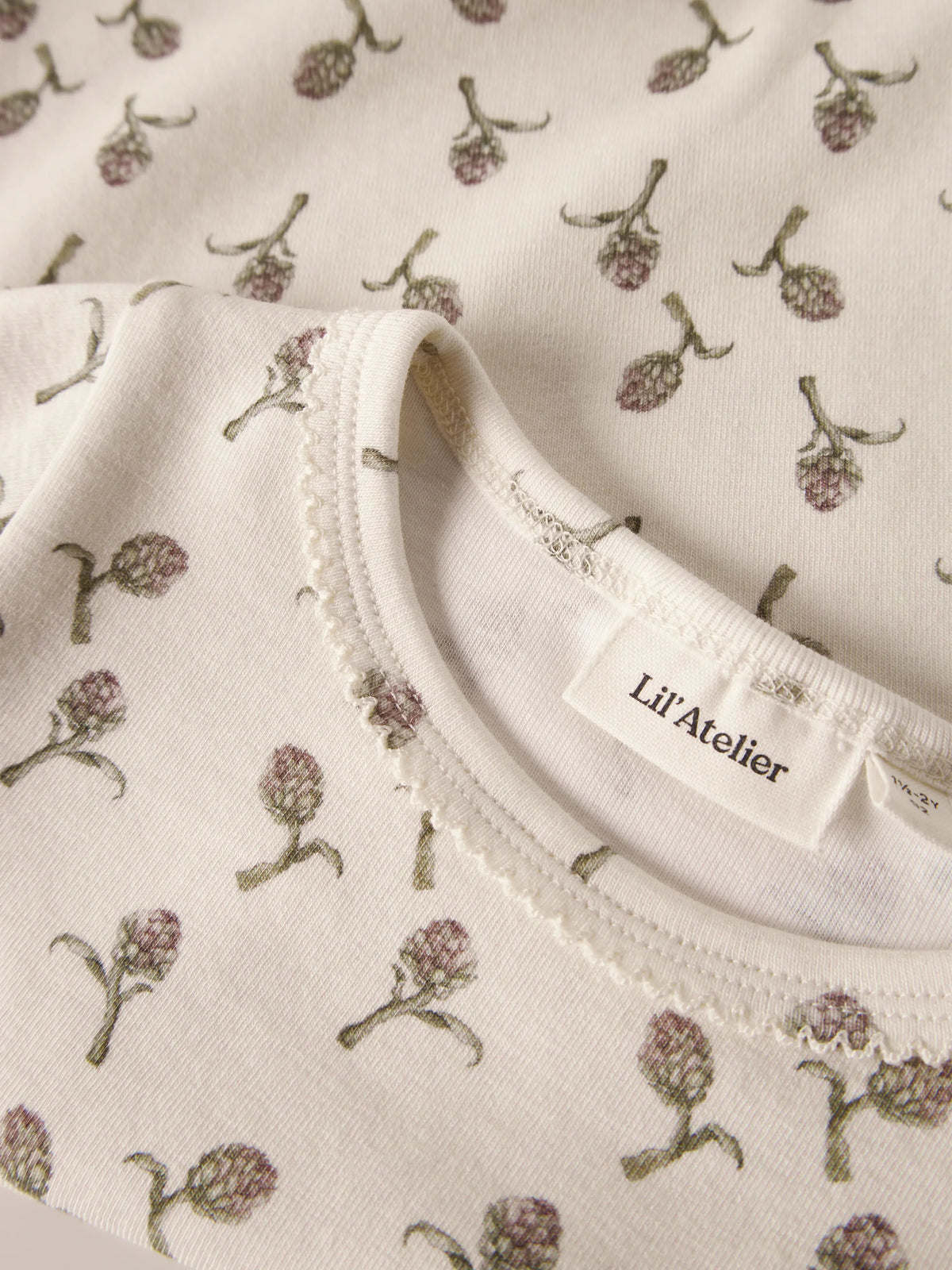 Lil’ Atelier Gayo Floral Print Long Sleeve Top – Cream