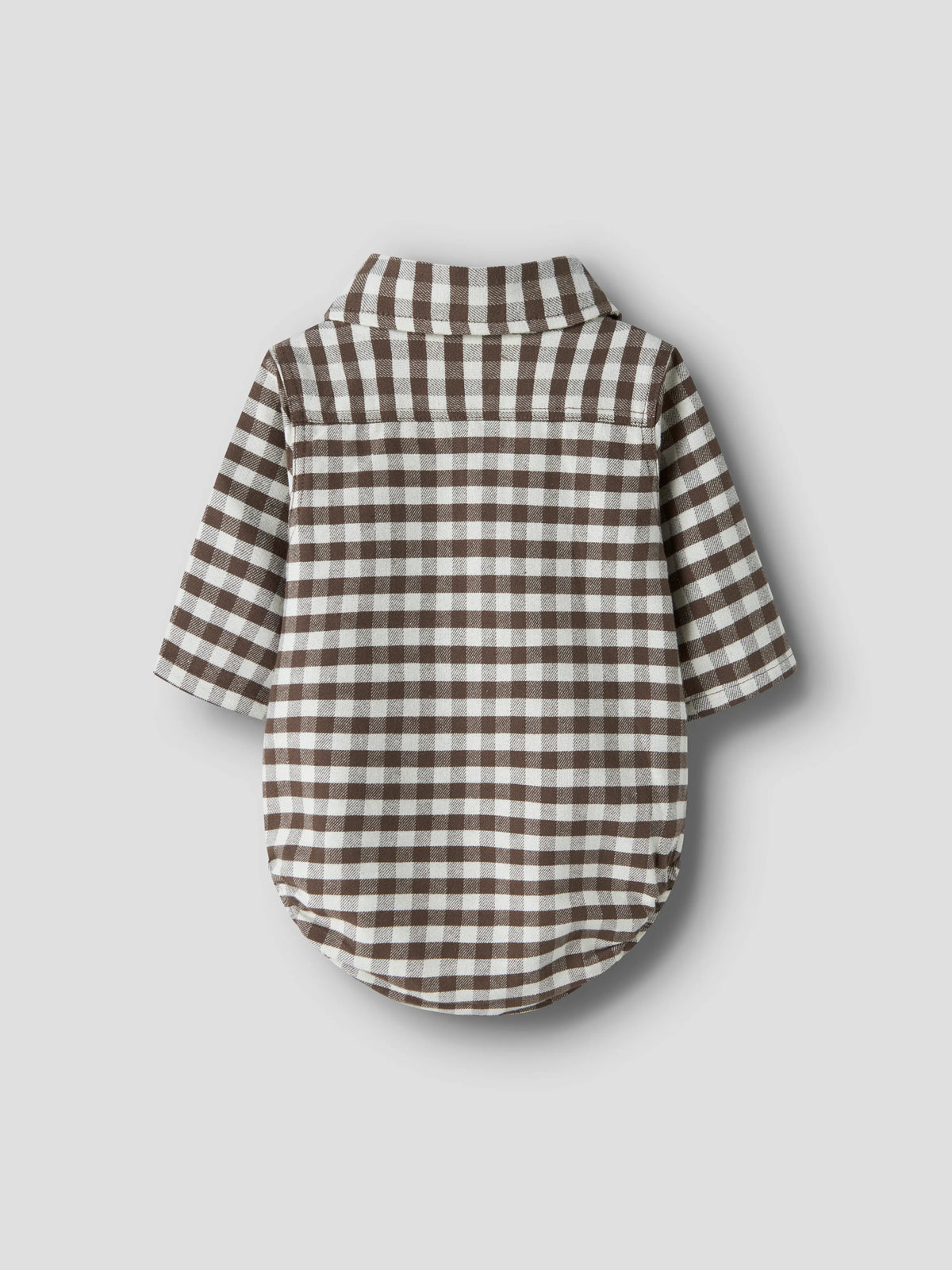 Lil’ Atelier Baby Noku Check Shirt Bodysuit – Brown