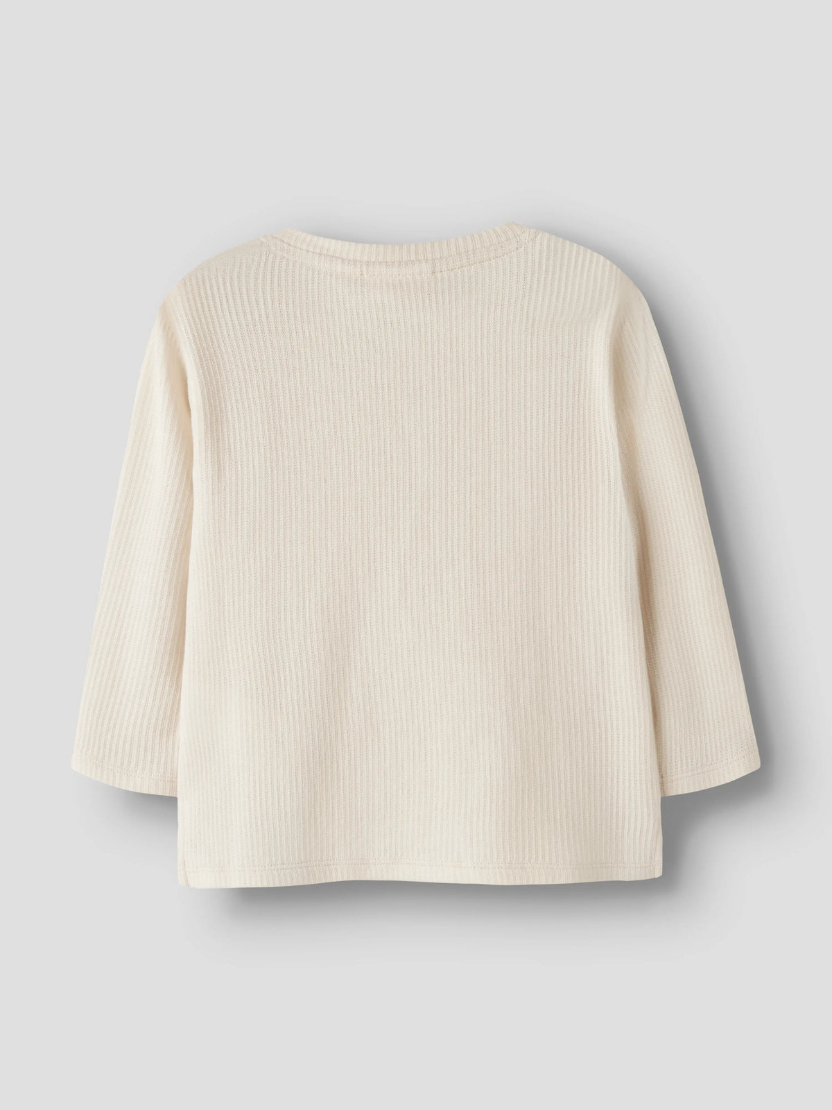 Lil’ Atelier Morti Ribbed Long Sleeve Top – Cream