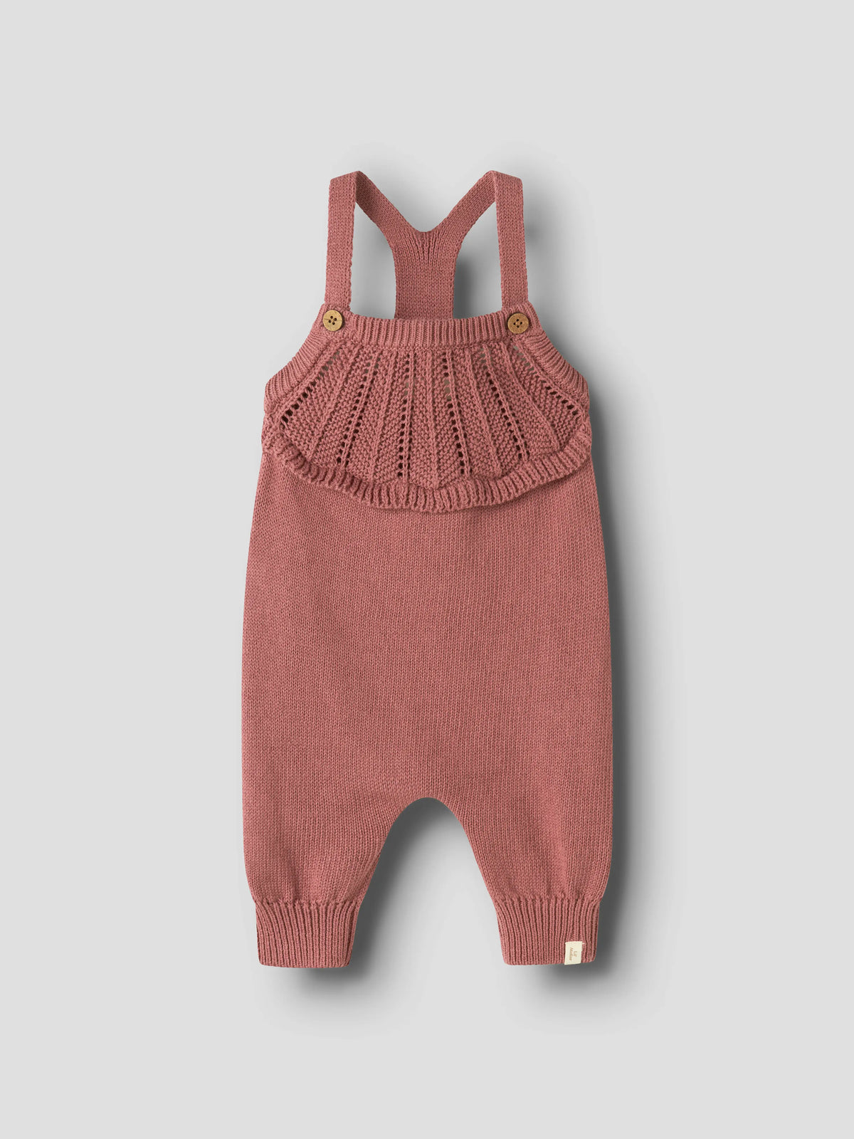 Lil’ Atelier Baby Noda Knitted Dungarees – Rose