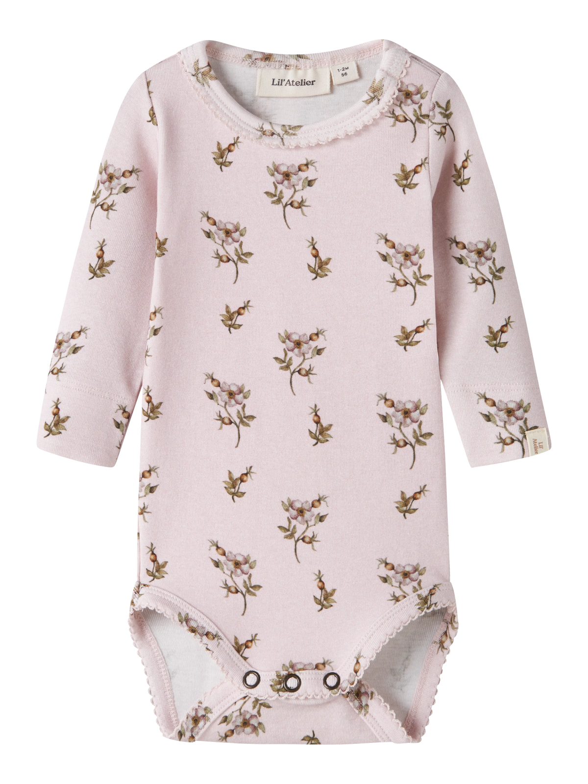 Lil’ Atelier Baby Gayo Floral Print Bodysuit – Pink