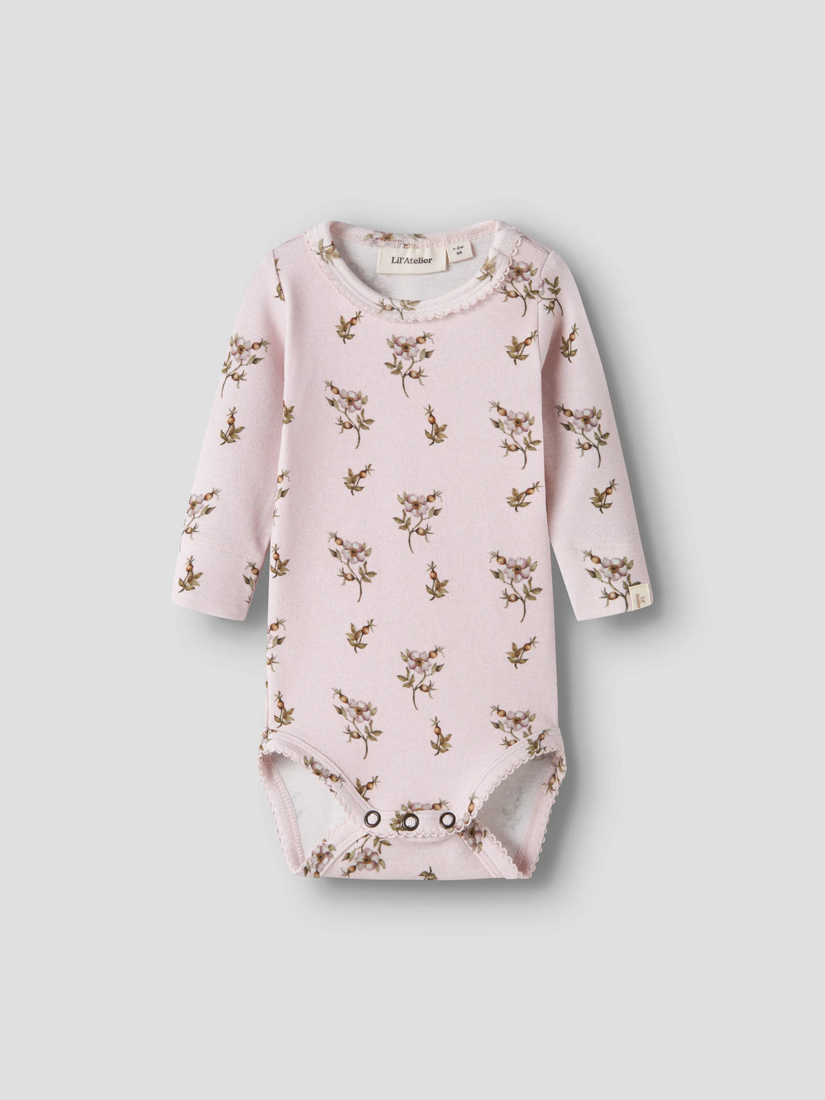 Lil’ Atelier Baby Gayo Floral Print Bodysuit – Pink